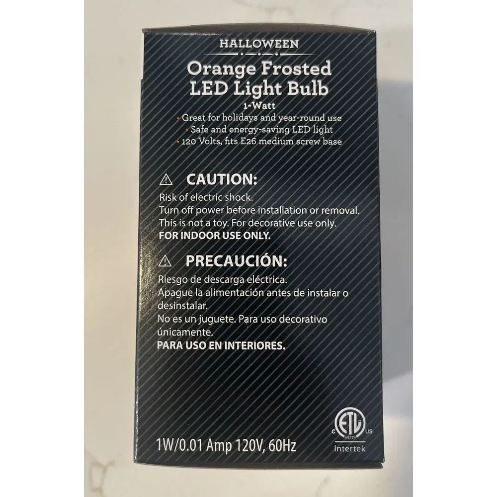 1 Watt Orange Frosted Light Bulb Medium Screw Base 120V E26 Bulb Party Halloween